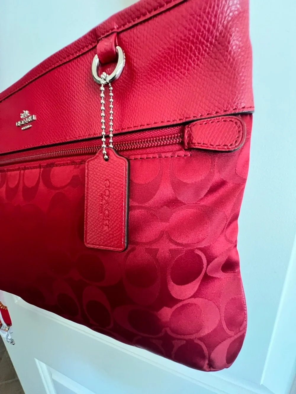 Coach Cherry Red Signature Crossbody Bag - Picture 3 of 11